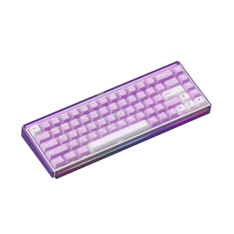 Akko Ray68 RGB Wired Mechanical Keyboard (Misty Purple & White) (Akko AstroAim Magnetic Switch) (101-RA68B-003)