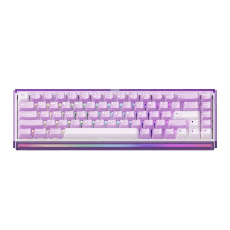 Akko Ray68 RGB Wired Mechanical Keyboard (Misty Purple & White) (Akko AstroAim Magnetic Switch) (101-RA68B-003)