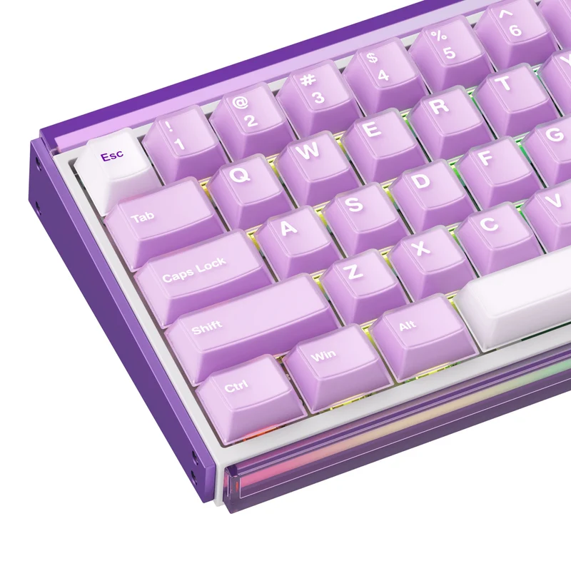 Akko Ray68 RGB Wired Mechanical Keyboard (Misty Purple & White) (Akko AstroAim Magnetic Switch) (101-RA68B-003)