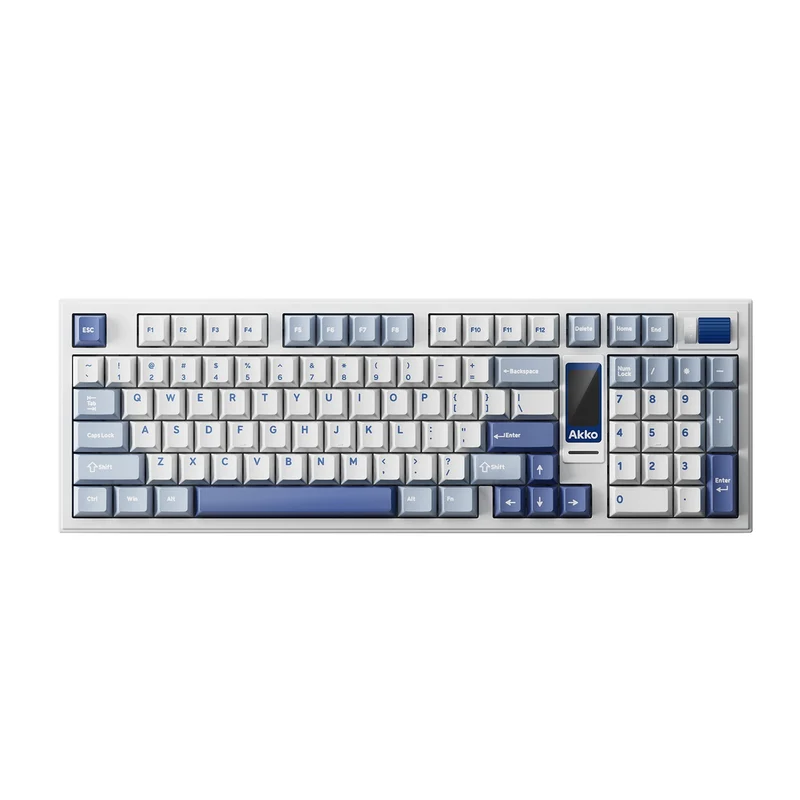 Akko 5098B Glacier Multi-Mode RGB Hot-Swappable Mechanical Keyboard with 1.47" TFT Screen (Akko V3 Piano Pro Switch)