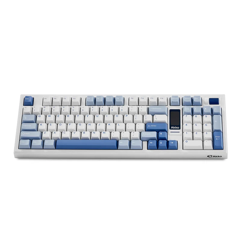 Akko 5098B Glacier Multi-Mode RGB Hot-Swappable Mechanical Keyboard with 1.47" TFT Screen (Akko V3 Piano Pro Switch)