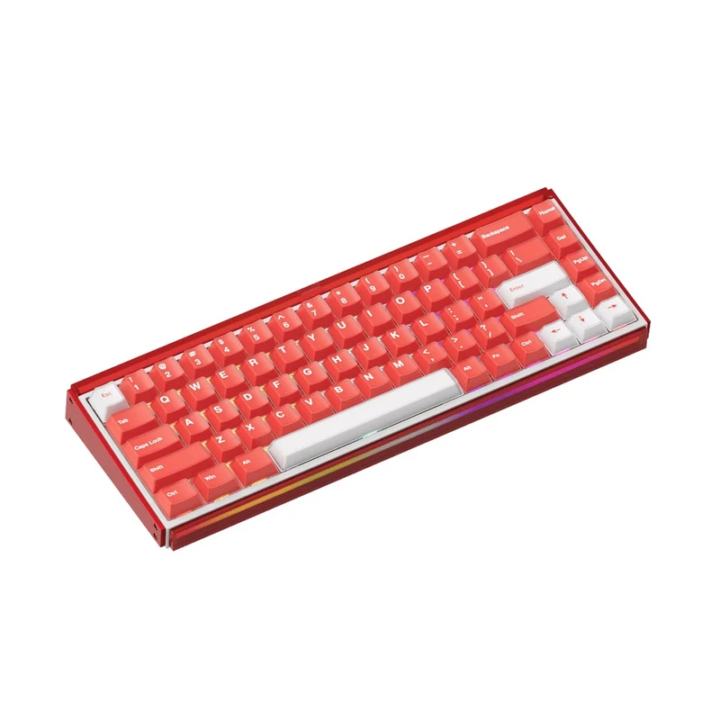 Akko Ray68 RGB Wired Mechanical Keyboard (Misty Red & White) (Akko AstroAim Magnetic Switch) (101-RA68B-004)