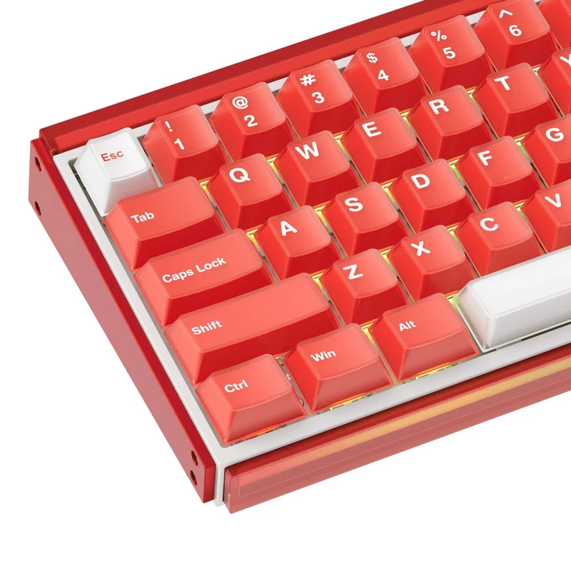 Akko Ray68 RGB Wired Mechanical Keyboard (Misty Red & White) (Akko AstroAim Magnetic Switch) (101-RA68B-004)