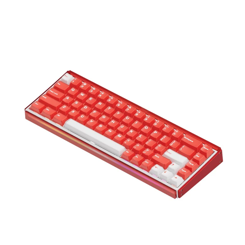 Akko Ray68 RGB Wired Mechanical Keyboard (Misty Red & White) (Akko AstroAim Magnetic Switch) (101-RA68B-004)