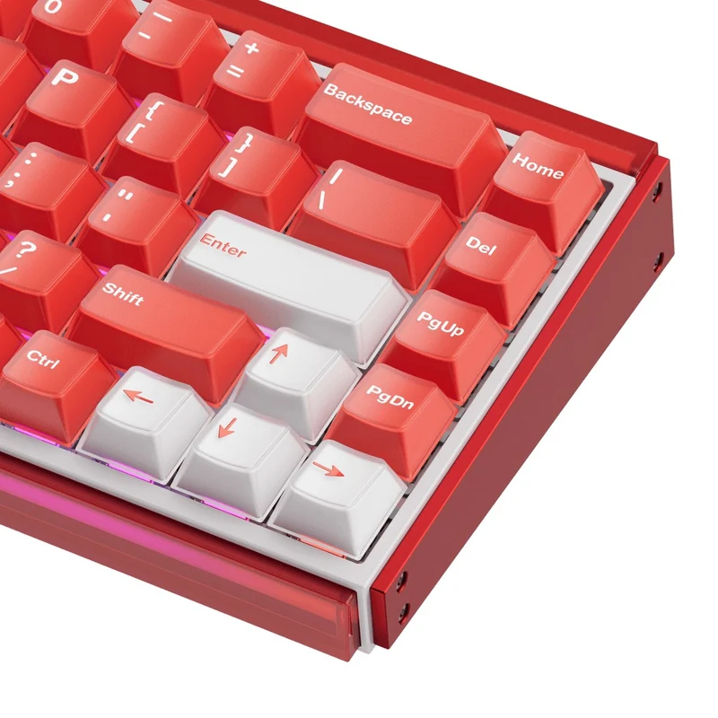 Akko Ray68 RGB Wired Mechanical Keyboard (Misty Red & White) (Akko AstroAim Magnetic Switch) (101-RA68B-004)