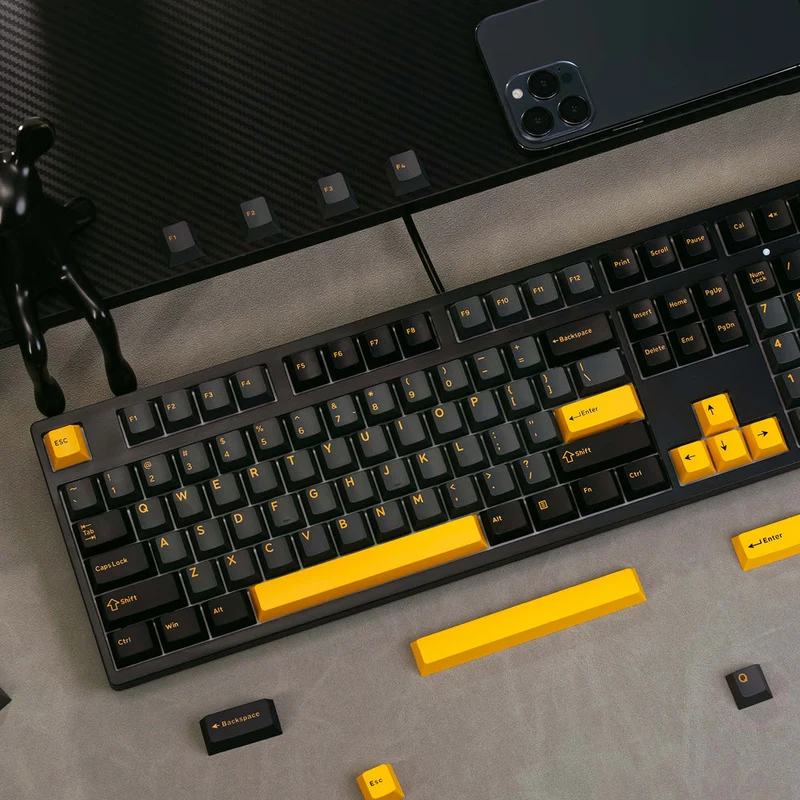 Akko Black & Gold 3108 V3 Wired Mechanical Keyboard (Akko Frost Pink Switch)