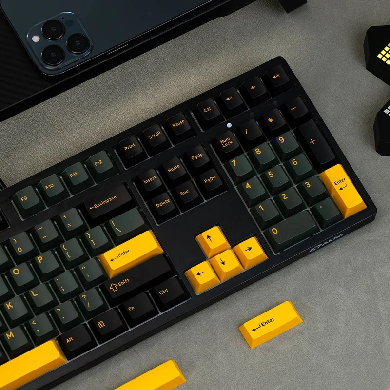 Akko Black & Gold 3108 V3 Wired Mechanical Keyboard (Akko Frost Pink Switch)