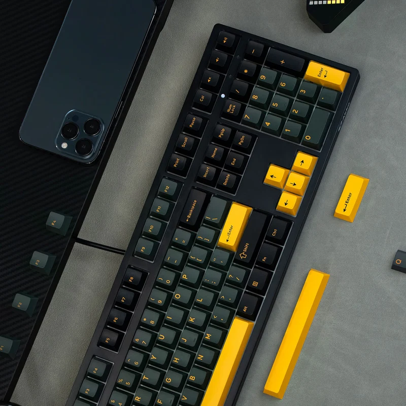 Akko Black & Gold 3108 V3 Wired Mechanical Keyboard (Akko Frost Pink Switch)
