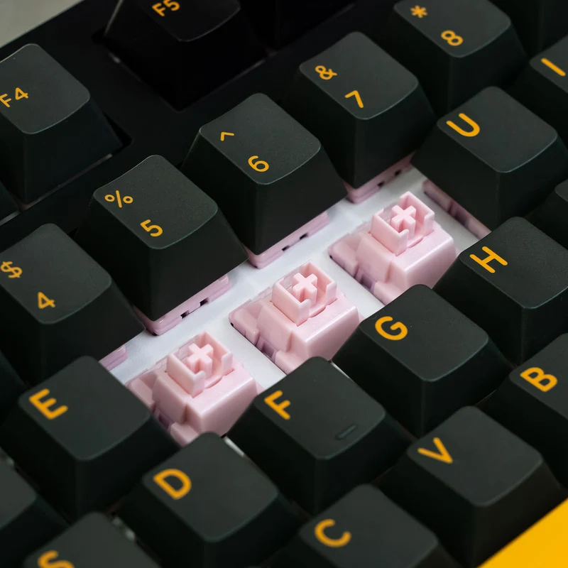 Akko Black & Gold 3108 V3 Wired Mechanical Keyboard (Akko Frost Pink Switch)