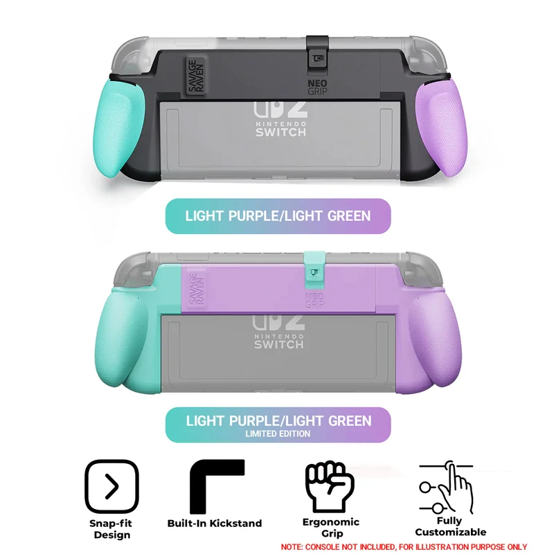 Skull & Co. NeoGrip for Nintendo Switch 2 (Light Purple/Light Green, Light Purple/Light Green Limited Edition)