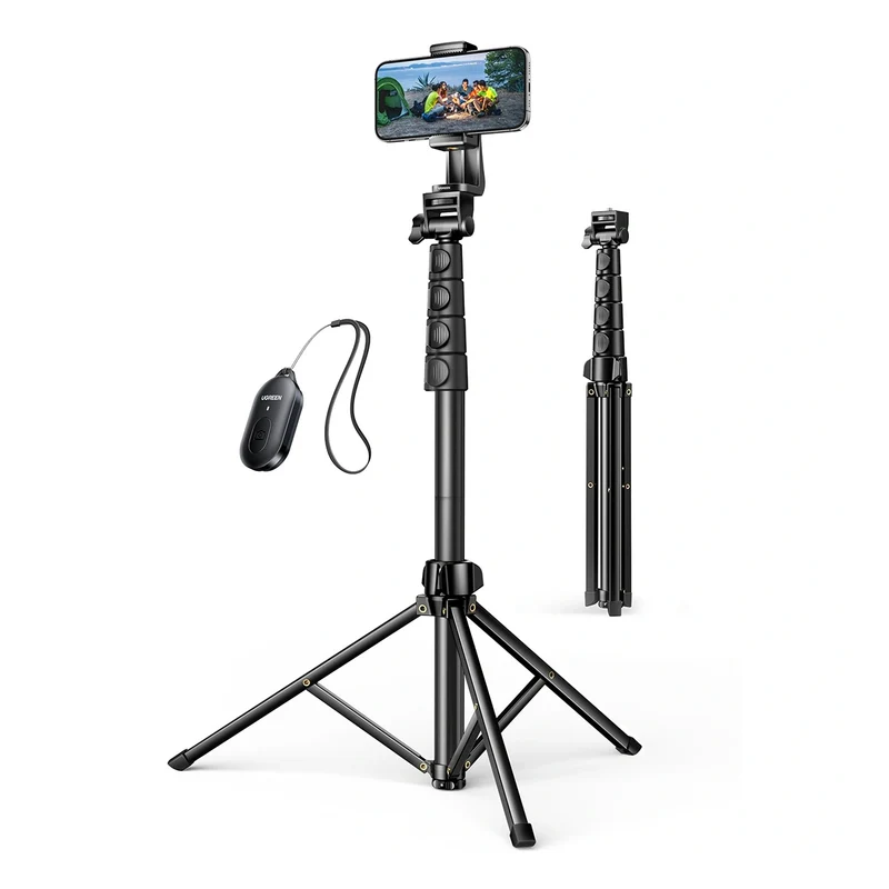 Ugreen Selfie Stick Tripod with Bluetooth Remote - 1.7m (Black) (LP680/15609)