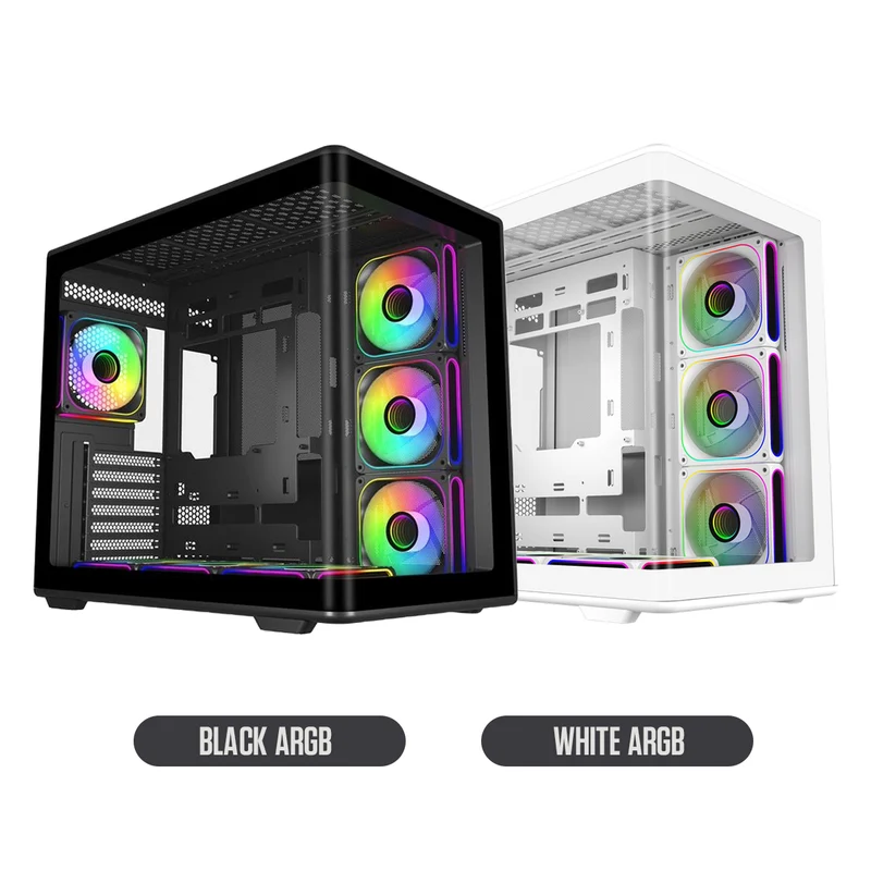 Cooler Master Elite 600 TG ATX Mid-Tower PC Case with USB-C Port (Black ARGB, White ARGB) (E600-KGNN-S02, E600-WGNN-S02)
