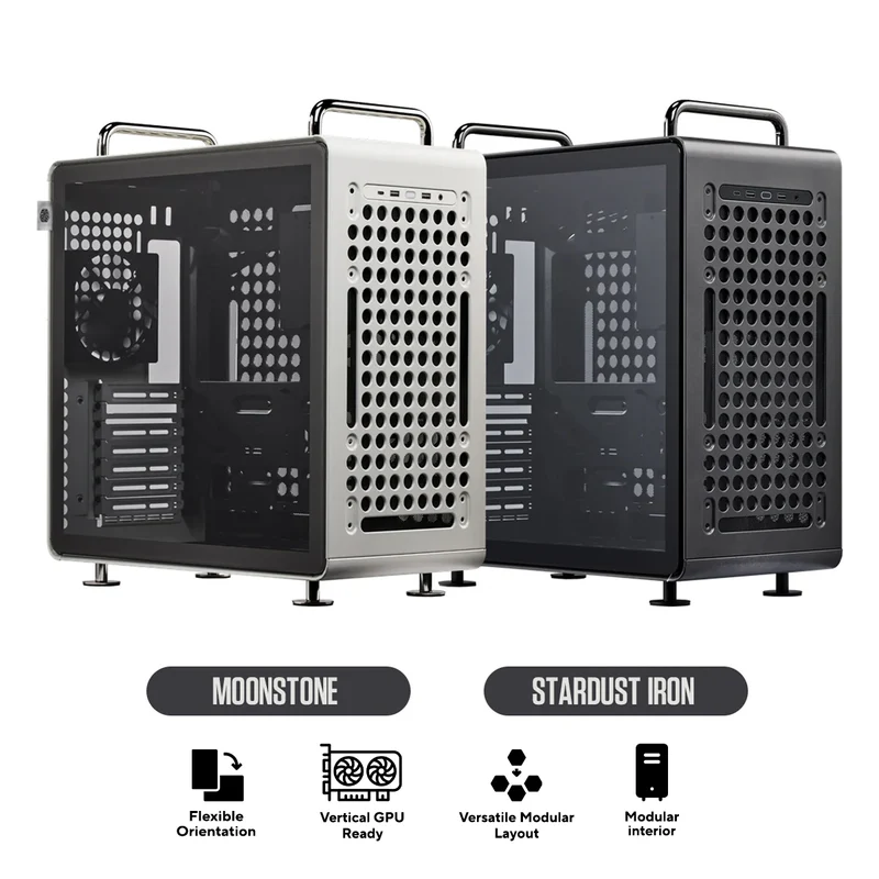 Cooler Master QUBE 540 ATX Mid-Tower PC Case (Moonstone, Stardust Iron) (Q540-LGNN-S00, Q540-MGNN-S00)