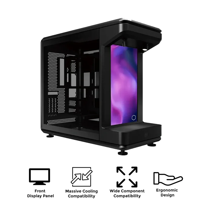 Cooler Master MasterFrame 360 Stage LCD TG ATX Mid-Tower PC Case (Black) (MF360-KHNN-S02)
