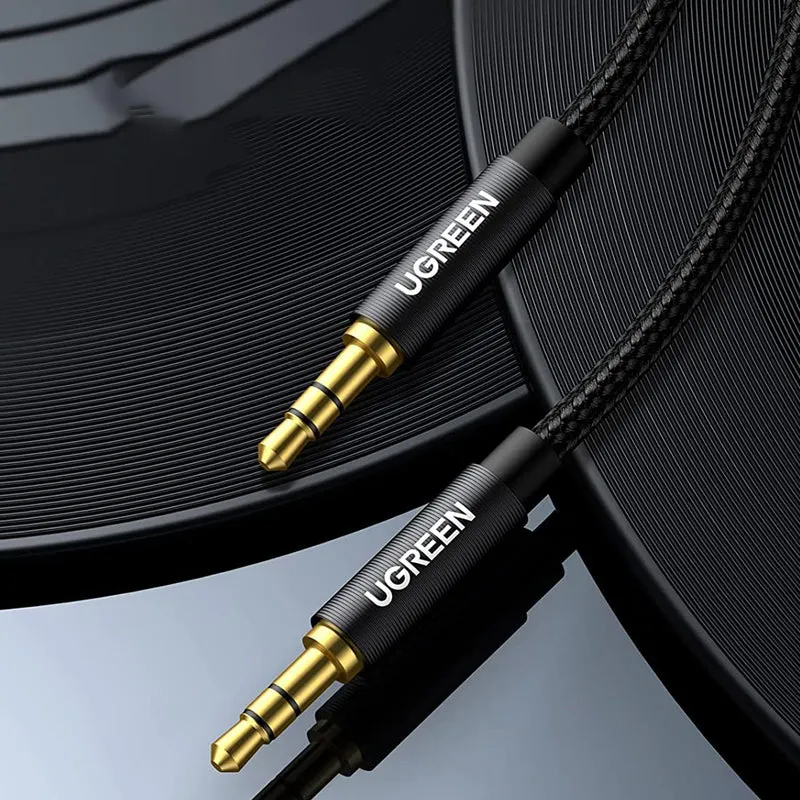 Ugreen 3.5mm Male to 3.5mm Male Round Cable - 1M (Black) (AV112/50361)
