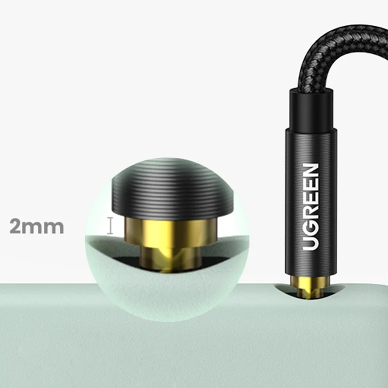 Ugreen 3.5mm Male to 3.5mm Male Round Cable - 1M (Black) (AV112/50361)