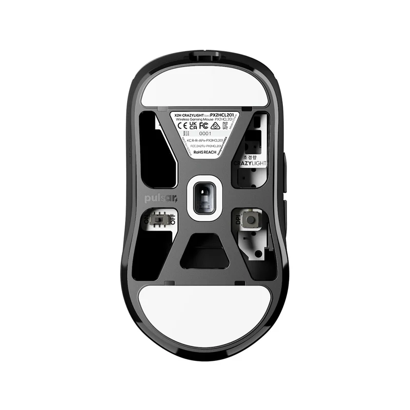 Pulsar X2H CrazyLight 8K Polling Rate eSports Gaming Mouse Size 2 (Jet Black, Uyuni White)