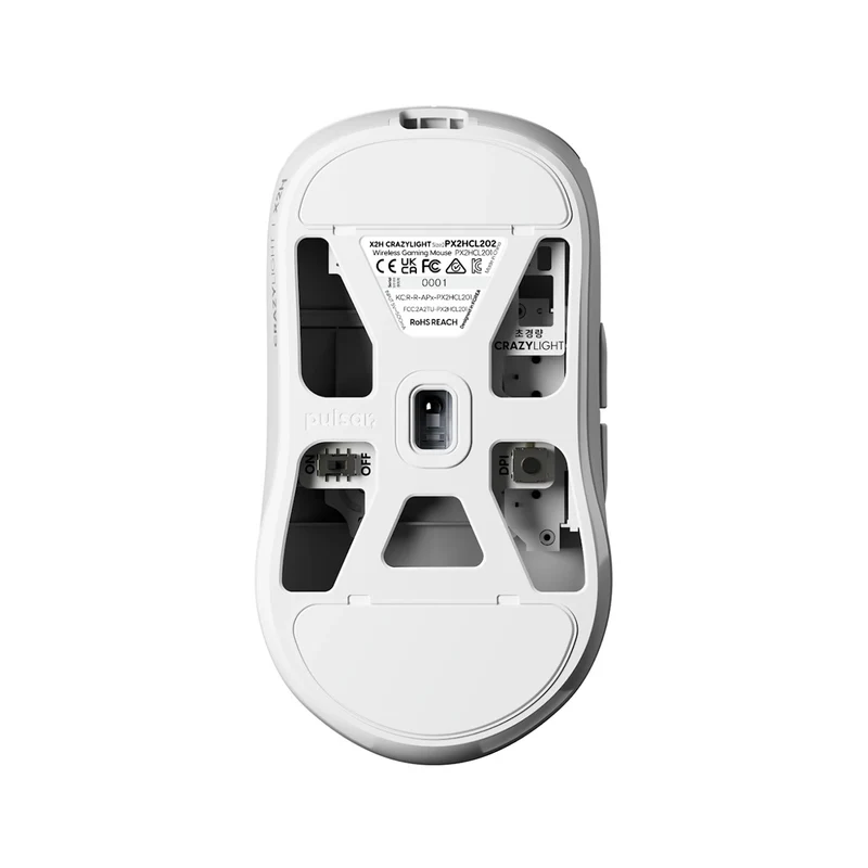 Pulsar X2H CrazyLight 8K Polling Rate eSports Gaming Mouse Size 2 (Jet Black, Uyuni White)