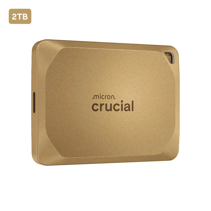 Crucial X10 Pro USB 3.2 Gen-2x2 (20Gb/s) 2100MB/s Read Type-C Portable SSD (Gold) (2TB, 4TB)