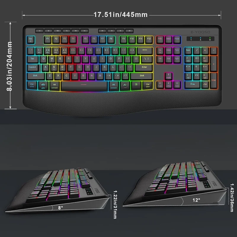 E-Yooso K-787 Tri-Mode RGB 104 Keys Keyboard (Black)