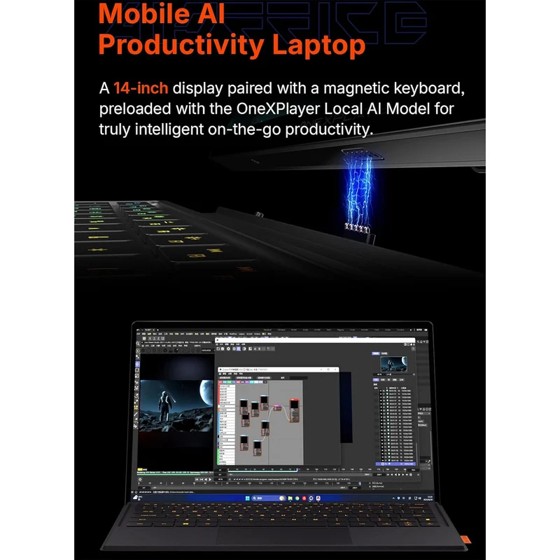 OneXPlayer Super X Liquid Version AMD Ryzen AI Max+ 395 14" 2880x1800 AMOLED Windows 11 Gaming Tablet-Laptop Hybrid + Super X Keyboard + Super X Storage Case + Super X Charger (48GB LPDDR5x RAM + 1TB SSD, 128GB LPDDR5x RAM + 2TB SSD)