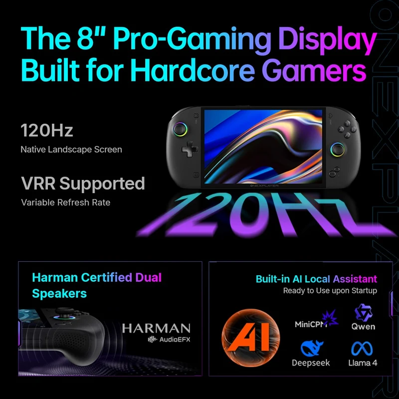 OneXPlayer APEX Standard Version AMD Ryzen AI Max+ 395 8" Full IPS LCD Screen 48GB RAM LPDDR5x 1TB SSD Windows 11 Handheld Gaming Console + APEX Charger + APEX Storage Case