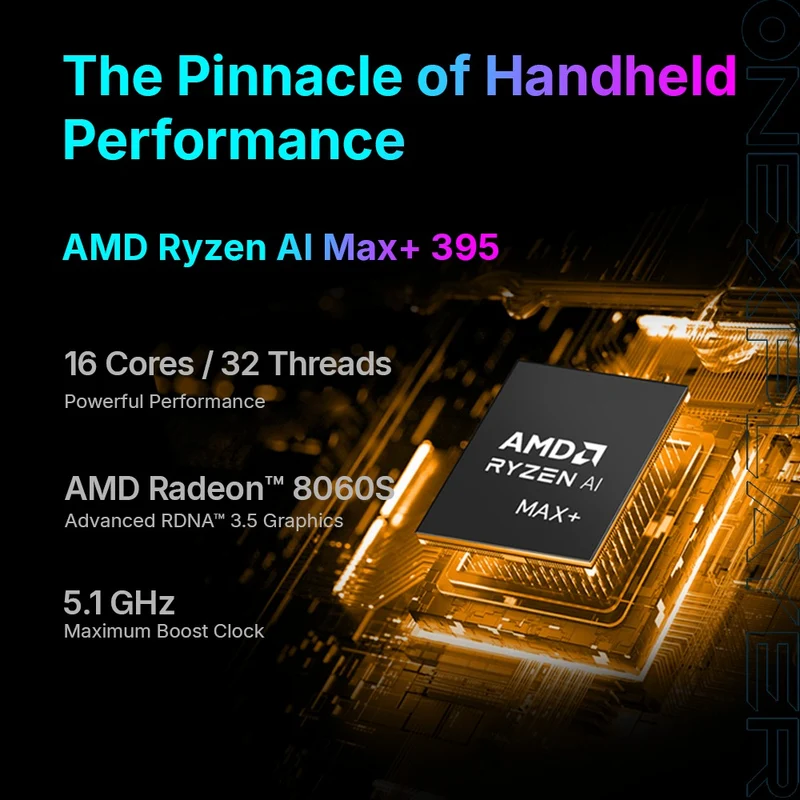 OneXPlayer APEX Standard Version AMD Ryzen AI Max+ 395 8" Full IPS LCD Screen 48GB RAM LPDDR5x 1TB SSD Windows 11 Handheld Gaming Console + APEX Charger + APEX Storage Case