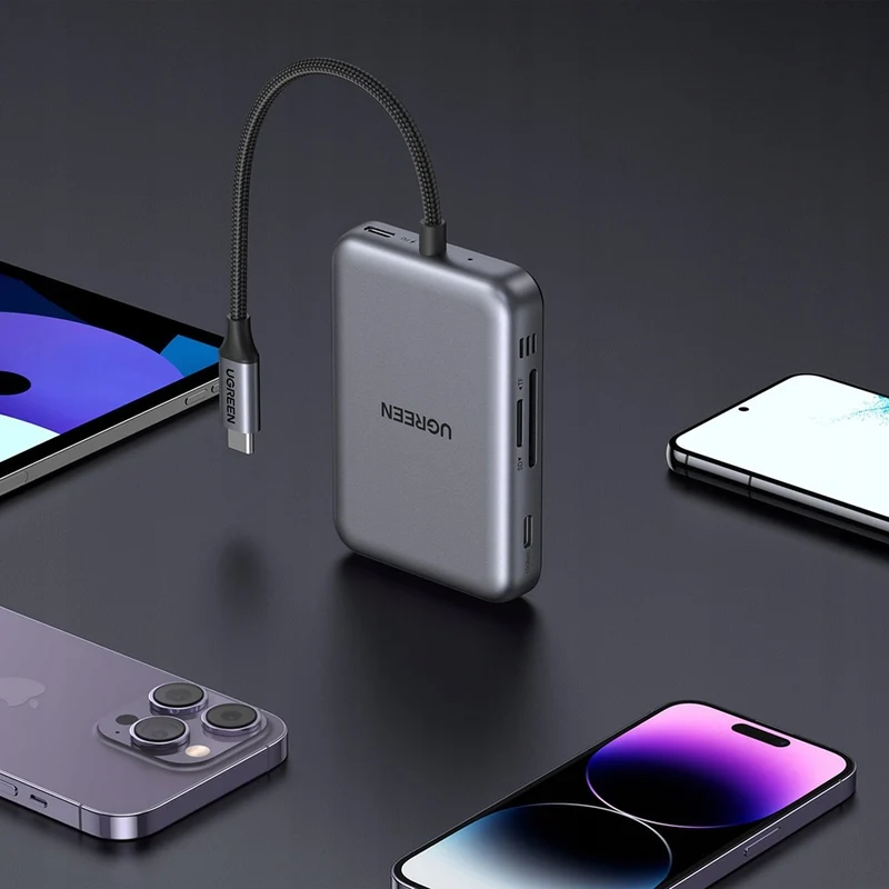 Ugreen Magnetic 7-in-1 USB-C Hub - USB-C to HDMI + 2xUSB-A 3.2 + USB-C 3.2 + PD + SD + TF (CM896/65759)