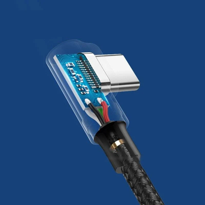 Ugreen Angled USB-C Male to Angled USB 2.0 A Male 3A Data Cable (Black) (0.5m, 2m) (US176)