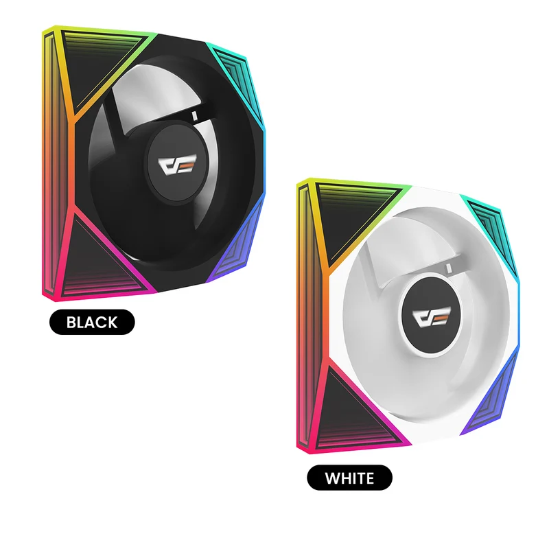 DarkFlash DM18R 1-Pack Reverse Blade ARGB Cooling Fan (Black, White)