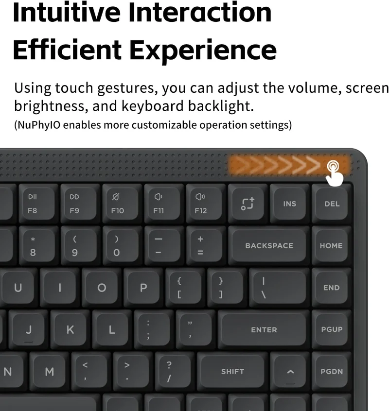 NuPhy Node75 High-Profile Hot-Swappable 82-Key Tri-Mode Wireless Mechanical Keyboard (Blush Max Switch) (Ink Gray)