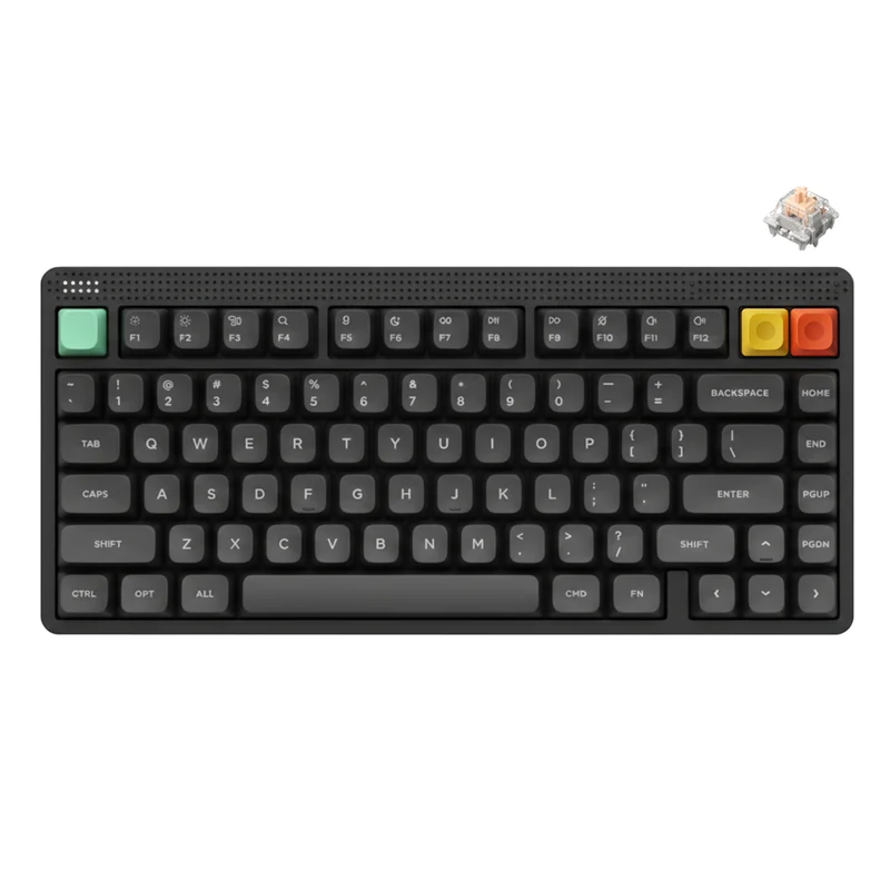 NuPhy Node75 High-Profile Hot-Swappable 82-Key Tri-Mode Wireless Mechanical Keyboard (Blush Max Switch) (Ink Gray)
