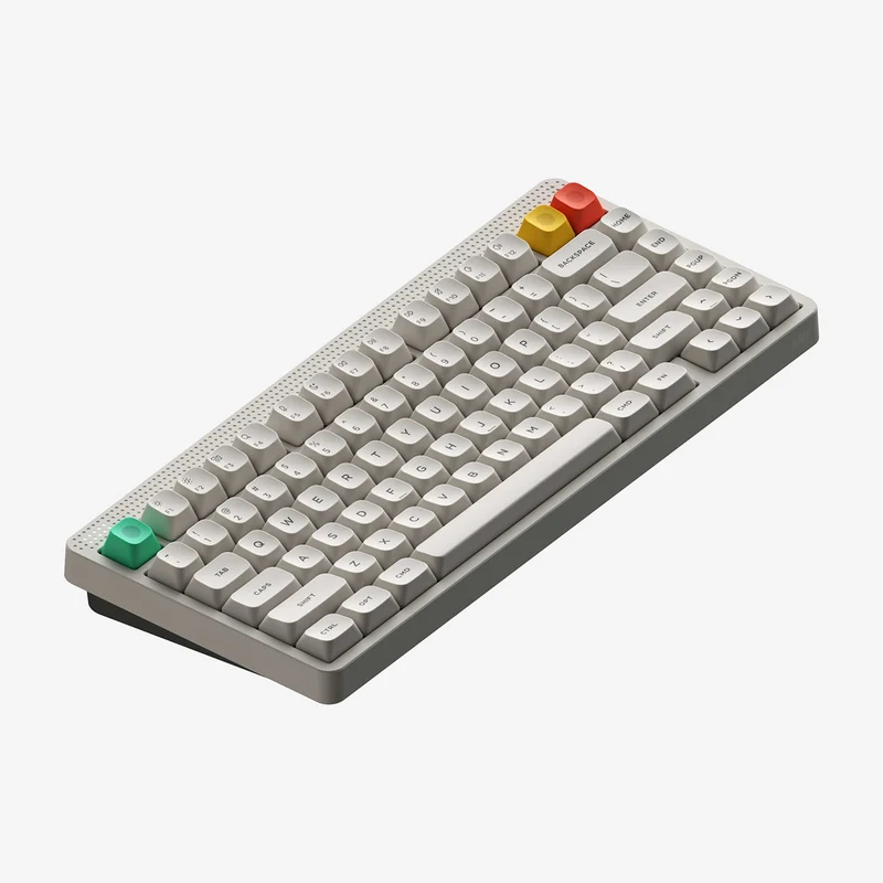 Nuphy Node75 High-Profile Hot-Swappable 82-Key Tri-Mode Wireless Mechanical Keyboard (Lunar White) (Blush Max Switch)