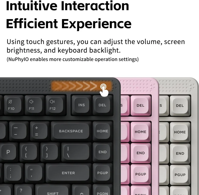 Nuphy Node75 High-Profile Hot-Swappable 82-Key Tri-Mode Wireless Mechanical Keyboard (Lunar White) (Blush Max Switch)