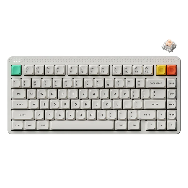 Nuphy Node75 High-Profile Hot-Swappable 82-Key Tri-Mode Wireless Mechanical Keyboard (Lunar White) (Blush Max Switch)