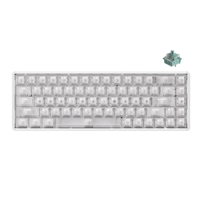 Akko MOD68 HE Aluminum Case Wired ARGB Magnetic Keyboard (White Transparent) (Akko AstroAim Magnetic Switch) (02O-02I-02X-02G-02M-02J)