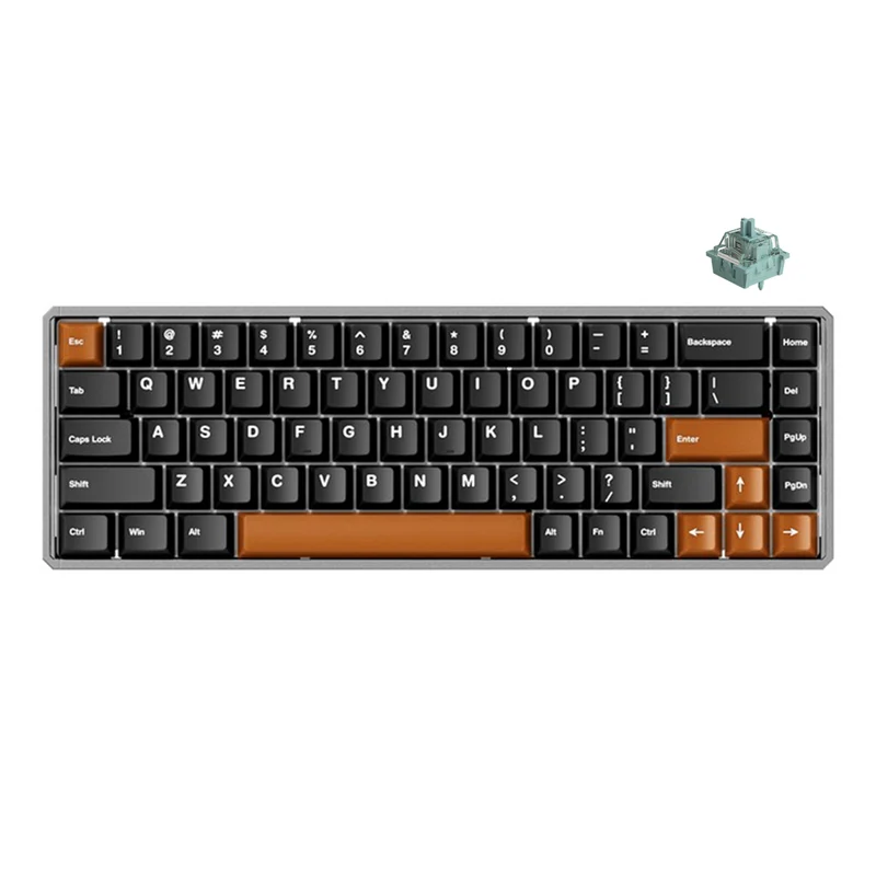 Akko MOD68 HE Aluminum Case Wired ARGB Magnetic Keyboard (Misty Black & Brown) (Akko AstroAim Magnetic Switch) (02N-02I-00T-02G-02L-02K)