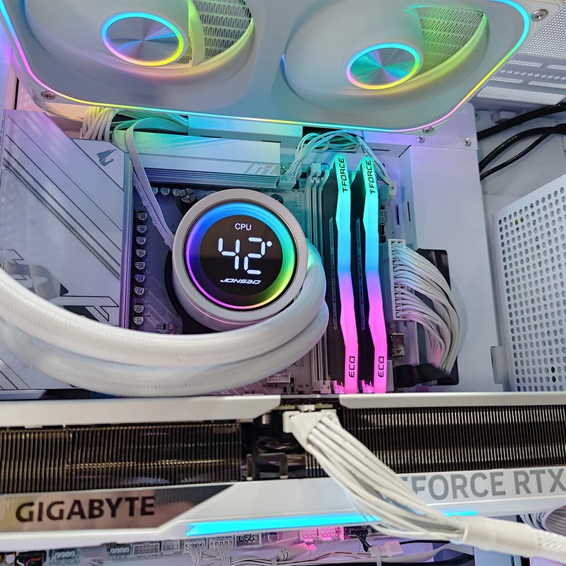 Optima D41 with 8" Display White Desktop Gaming PC | AMD Ryzen 7 7800X3D | 32GB RAM | 1TB SSD | RTX 5070 | Windows 11 Pro