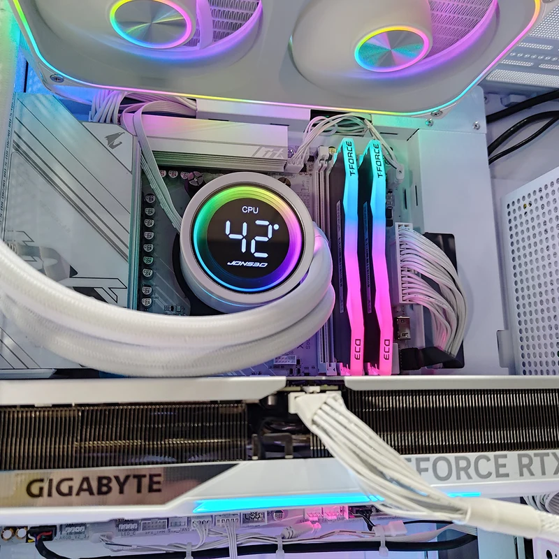 Optima D41 with 8" Display White Desktop Gaming PC | AMD Ryzen 7 7800X3D | 32GB RAM | 1TB SSD | RTX 5070 | Windows 11 Pro