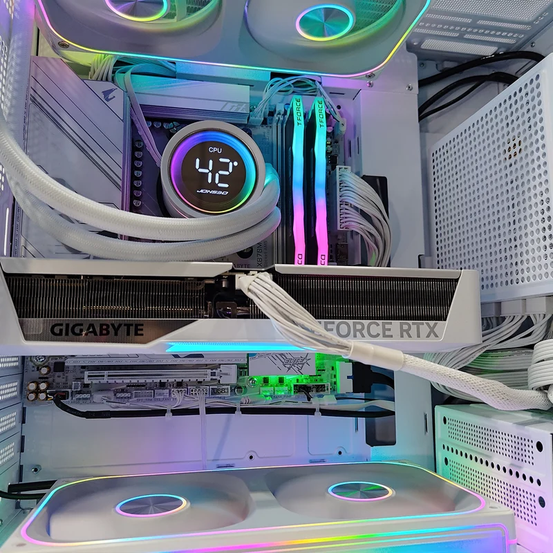 Optima D41 with 8" Display White Desktop Gaming PC | AMD Ryzen 7 7800X3D | 32GB RAM | 1TB SSD | RTX 5070 | Windows 11 Pro