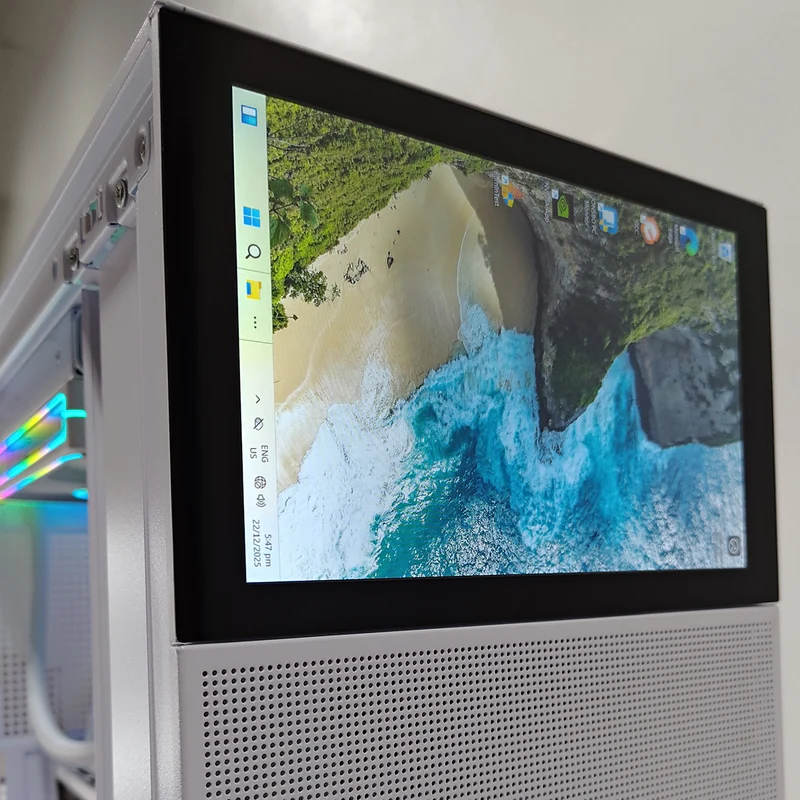 Optima D41 with 8" Display White Desktop Gaming PC | AMD Ryzen 7 7800X3D | 32GB RAM | 1TB SSD | RTX 5070 | Windows 11 Pro
