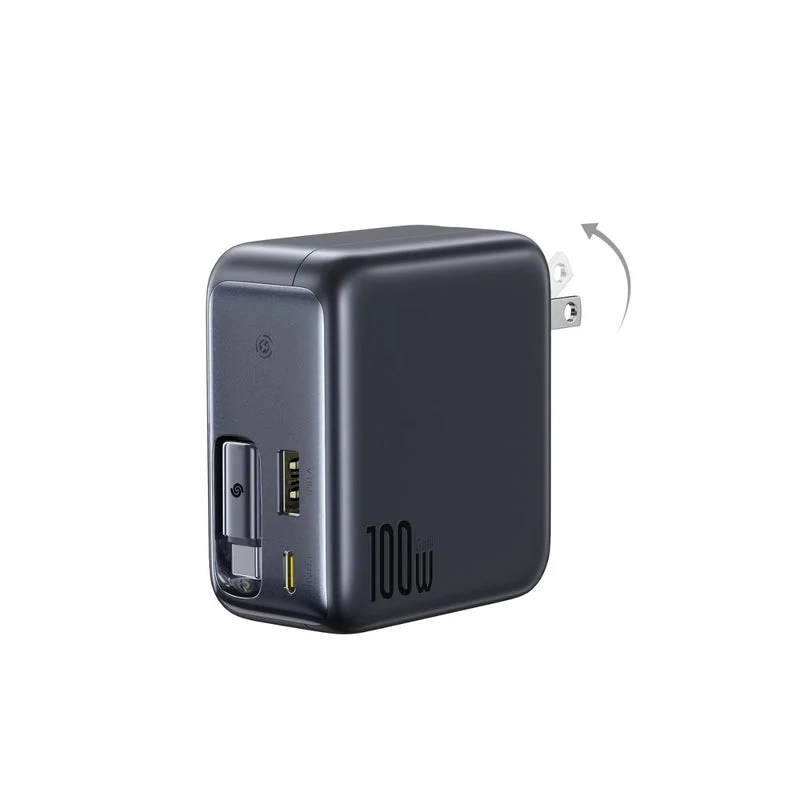 Baseus EnerCore CJ11 Fast Charger with Retractable Cable 2C+U 100W (Cluster Black) (E0120N00)
