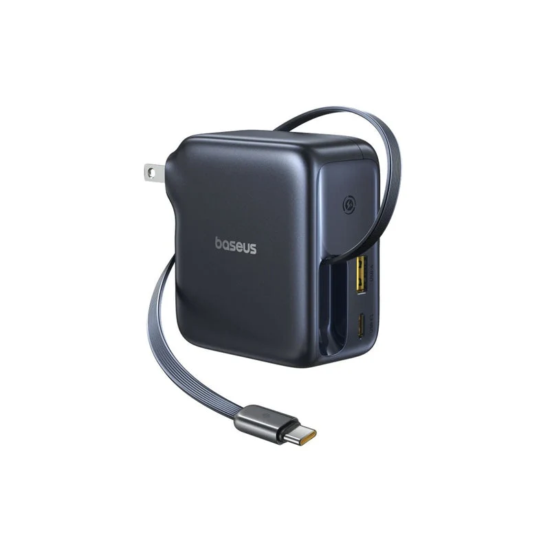 Baseus EnerCore CJ11 Fast Charger with Retractable Cable 2C+U 100W (Cluster Black) (E0120N00)