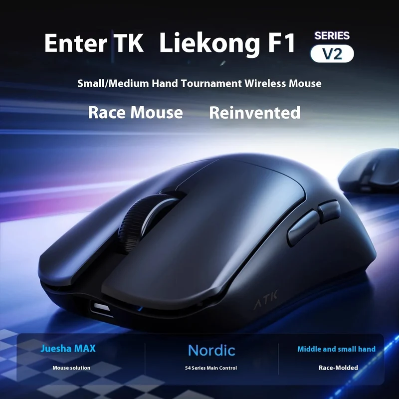 ATK Blazing Sky F1 V2 Ultra Max 2.0 Esports Wireless Mouse (Black, White)