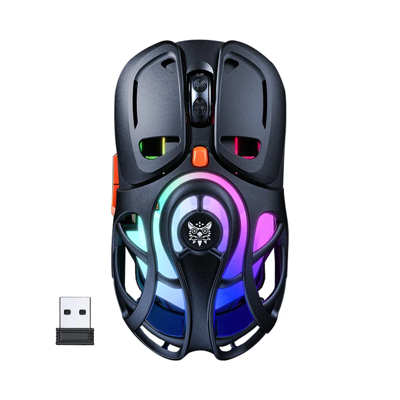 Onikuma DM02 Tri-Mode RGB Wireless Gaming Mouse (Black, Grey)