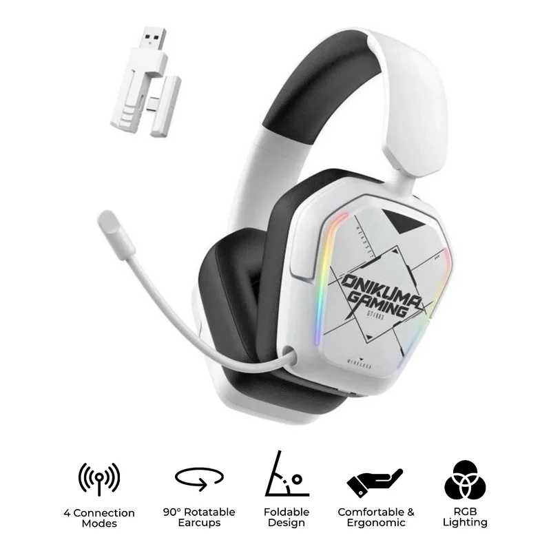 Onikuma GT883 4-Mode Gaming Headset (White/Black)