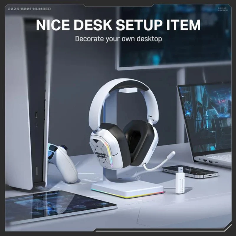 Onikuma GT883 4-Mode Gaming Headset (White/Black)