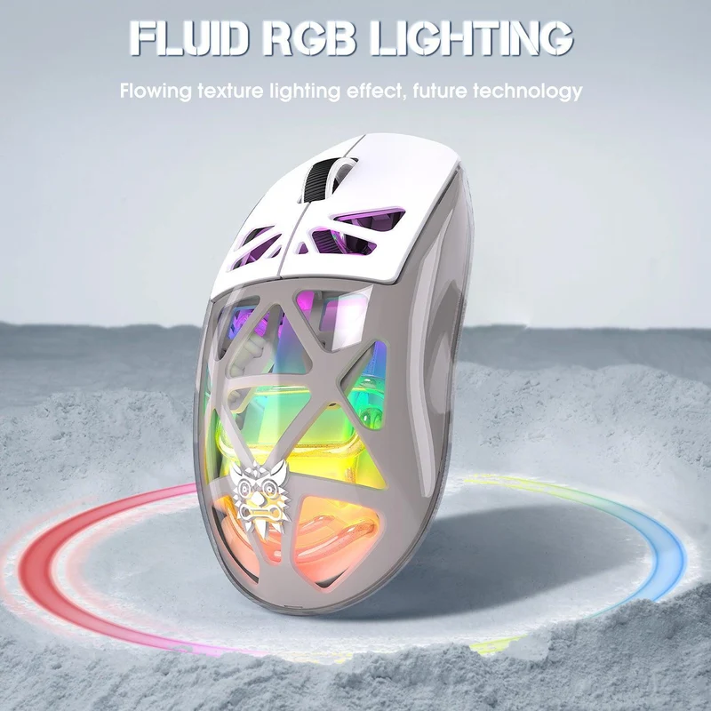 Onikuma CW930 RGB Tri-Mode Wireless Gaming Mouse (Black, Pink, White)