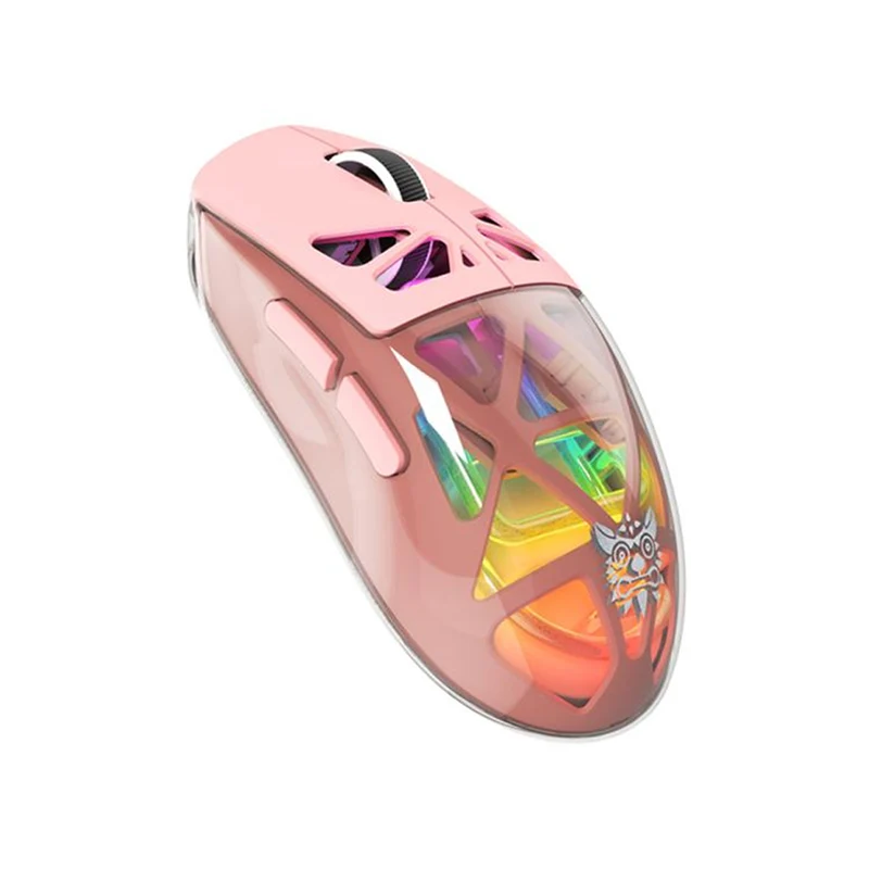 Onikuma CW930 RGB Tri-Mode Wireless Gaming Mouse (Black, Pink, White)