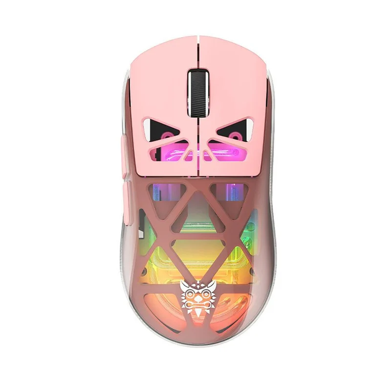 Onikuma CW930 RGB Tri-Mode Wireless Gaming Mouse (Black, Pink, White)